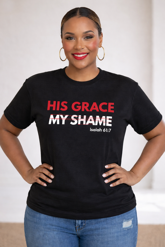 HIS GRACE COVERS MY SHAME TEE SHIRT