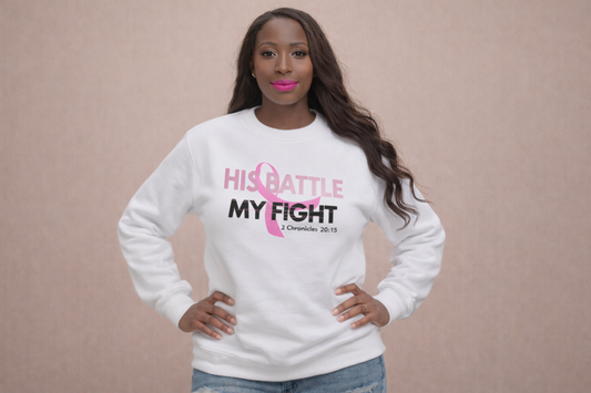 THE BATTLE IS THE LORD'S CANCER AWARENESS SWEATSHIRT - Just Faith No Fear