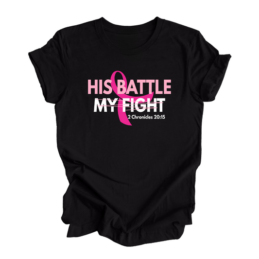 THE BATTLE IS THE LORD'S CANCER AWARENESS T- SHIRT